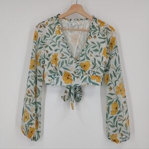 Zara Chiffon Tie Back Crop Top